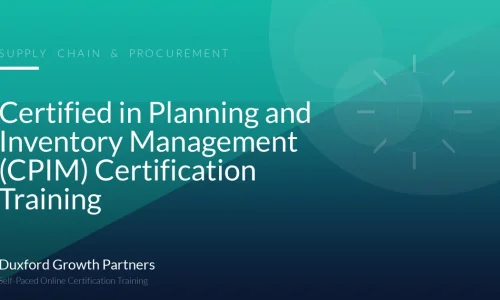 Certified in Planning and Inventory Management (CPIM) Certification Training