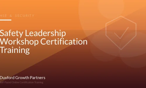 Safety Leadership Workshop Certification Training