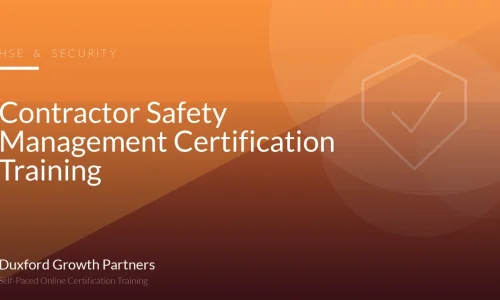 Contractor Safety Management Certification Training