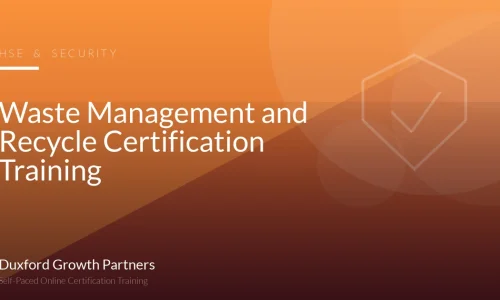 Waste Management and Recycle Certification Training